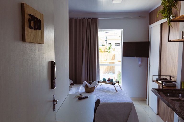 Suite Privativa na Orla de Atalaia com  Piscina